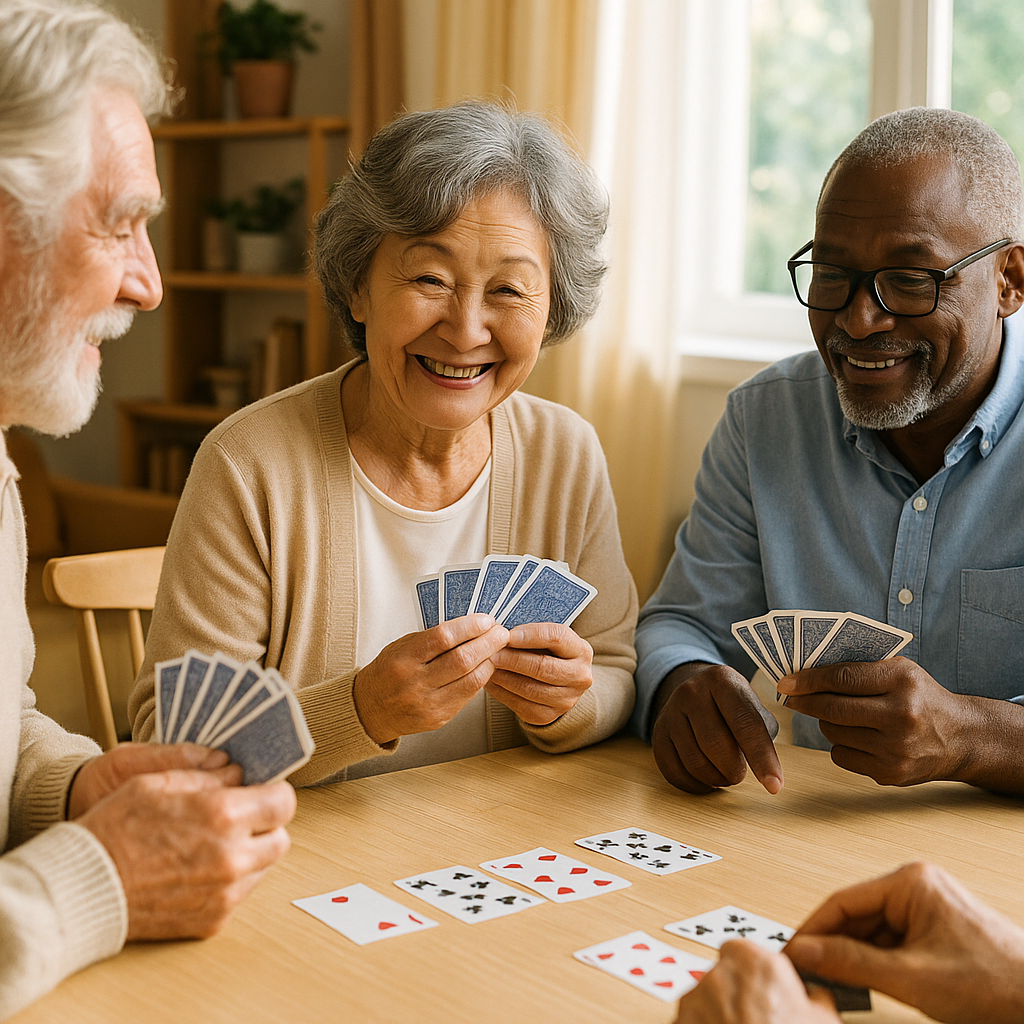 Older adult, family member, and caregiver reviewing a weekly pill organiser together.